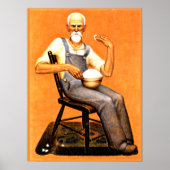 Grant Wood - Opa die popcorn eet Poster (Voorkant)