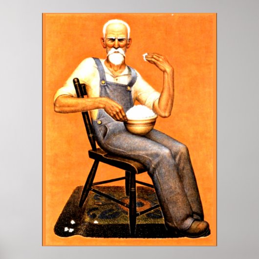 Grant Wood - Opa die popcorn eet Poster (Voorkant)