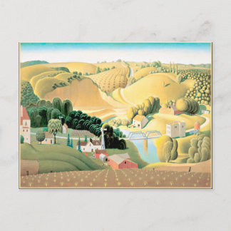 Grant Wood - Stone City, Iowa Briefkaart