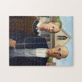 Grant Wood's American Gothic (1930) Legpuzzel (Horizontaal)
