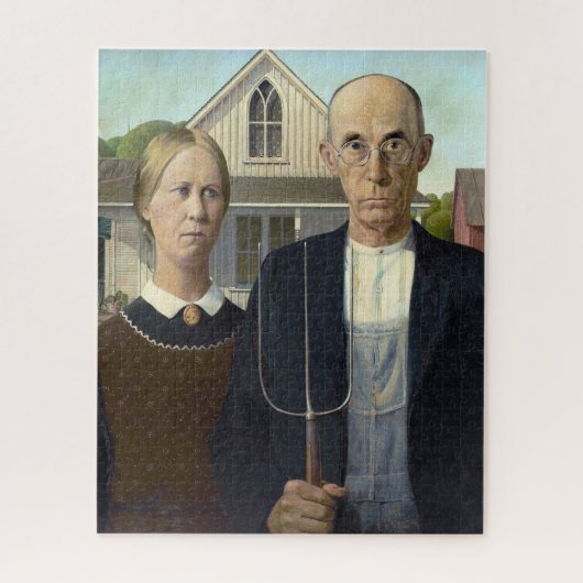 Grant Wood's Amerikaanse Gothic Legpuzzel (Verticaal)