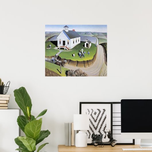 Grant Wood's Arbor Day artwork Poster (Thuiskantoor)