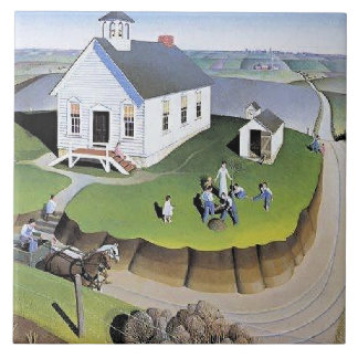 Grant Wood's Arbor Day artwork Tegeltje