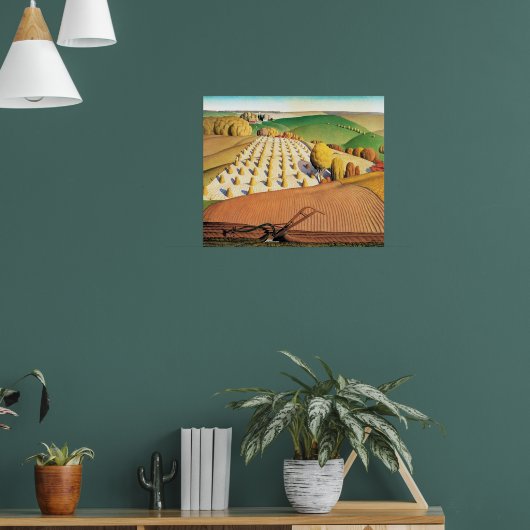 Grant Wood's Fall Plowing Poster (Woonkamer 1)