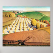 Grant Wood's Fall Plowing Poster (Voorkant)