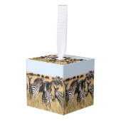 Grant's Zebra Cube Ornament (Voorkant hoekig)