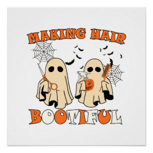 Grap Haar Grappige Geest Kapsalon Halloween Perfect Poster