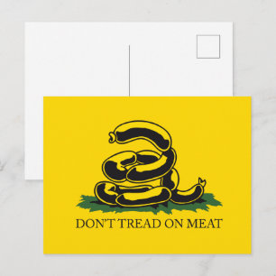 Grap niet op vlees grappige Gadsden vlag parodie m Briefkaart