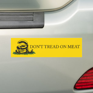 Grap niet op vlees grappige Gadsden vlag parodie m Bumpersticker