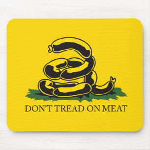 Grap niet op vlees grappige Gadsden vlag parodie m Muismat