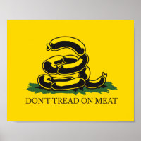Grap niet op vlees grappige Gadsden vlag parodie m