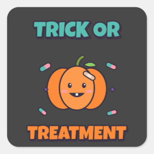 Grap of behandeling Grappige verpleegster Hallowee Vierkante Sticker