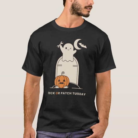 Grap of Patch-dinsdag grappige Sysadmin Halloween T-shirt (Voorkant)