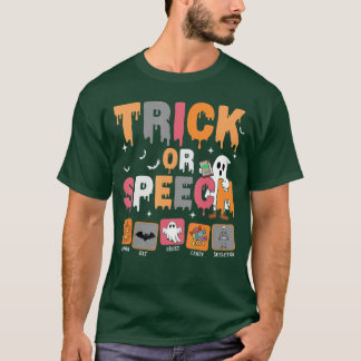 Grap of Spreek Halloween SLP Spraak Taal Patholoog T-shirt