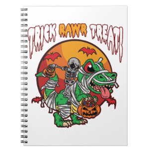 Grap Rawr Behandel Griezelige Halloween Dinosaur Notitieboek