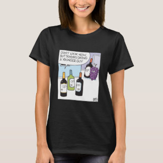 Grape and wine dating t-shirt
