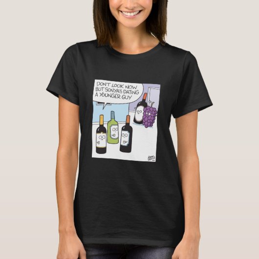 Grape and wine dating  t-shirt (Voorkant)