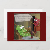 Grape Break-Up Funny Food, Wine & Marriage Comic Briefkaart (Voorkant / Achterkant)