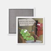 Grape Break-Up Funny Food, Wine & Marriage Comic Magneet (Voorkant / Achterkant)