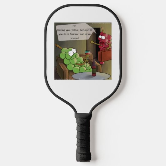 Grape Break-Up Funny Food, Wine & Marriage Comic Pickleball Paddle (Voorkant)