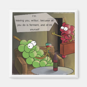 Grape Break-Up Grappige Eten, Wijn & Huwelijk Stri Magneet