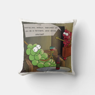 Grape Breuk Grappig Eten, Wijn & Huwelijk Strip Kussen