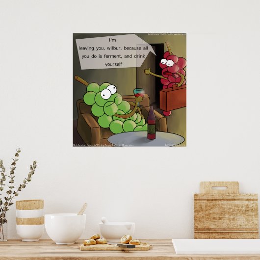 Grape Divorce Funny Poster (Keuken)