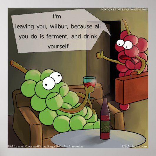 Grape Divorce Funny Poster (Voorkant)