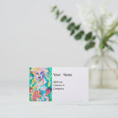 GRAPE FAIRY TALE Blue Green Floral Visitekaartje (Staand voorkant)