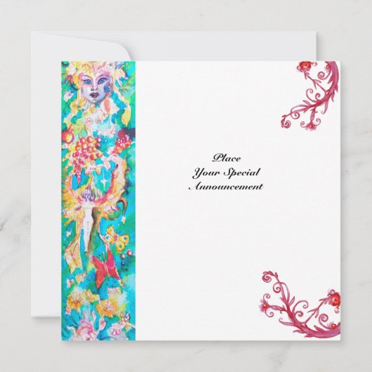 GRAPE FAIRY TALE witte fuchsia blauw zwart Kaart (Achterkant)