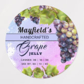 Grape Fruit Canning Jam Jar Labels (Design 2)