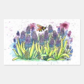Grape Hyacinth Rechthoekige Sticker