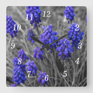 Grape Hyacinths familie Selecteer Wandklok Vierkante Klok