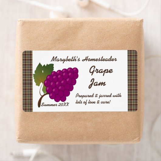 Grape Jam Jar Label (Aanpassen) (Insitu)