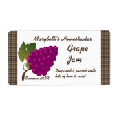 Grape Jam Jar Label (Aanpassen) (Voorkant)