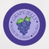 Grape Jam Jelly Fruit Pslaat Homemade in blik van Labels (Design 2)