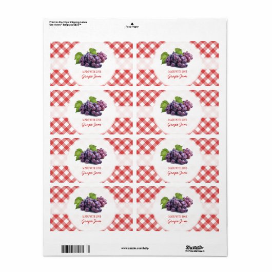 Grape Jam Jelly label (Full Sheet)