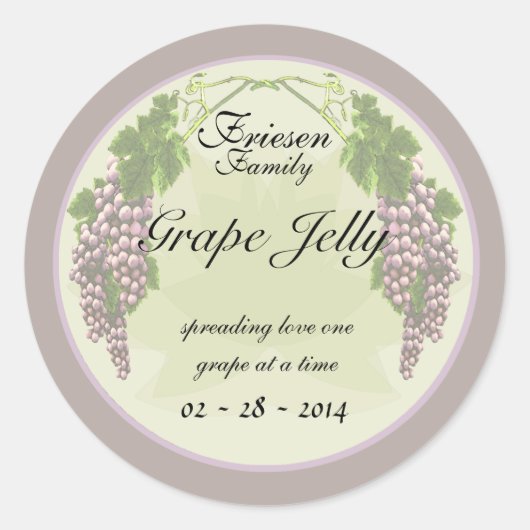 Grape Jelly 1 Ronde Sticker (Voorkant)
