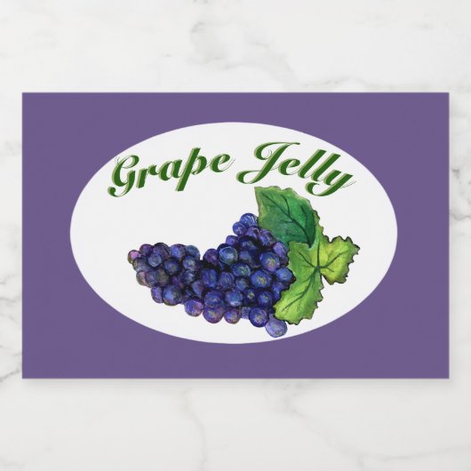 Grape Jelly en Jam Label Dark Paars Voedselcontainer Etiket (Enkel label)