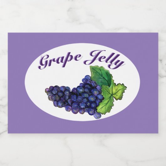 Grape Jelly en Jam Label Paars Voedselcontainer Etiket (Enkel label)