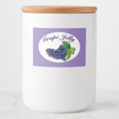 Grape Jelly en Jam Label Paars Voedselcontainer Etiket (Voorkant)