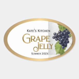 Grape Jelly Label  Gold Border