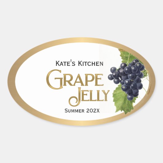 Grape Jelly Label Gold Border (Voorkant)