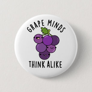 Grape Minds denken aan grappige fruitpun Ronde Button 5,7 Cm