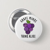 Grape Minds denken aan grappige fruitpun Ronde Button 5,7 Cm (Voorkant /achterkant)