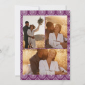 Grape Moroccan floral initialen 3 fotobruiloft Kaart (Achterkant)