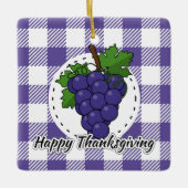 Grape op Violet Pset - Happy Thanksgiving Keramisch Ornament (Voorkant)