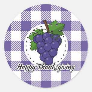 Grape op Violet Pset - Happy Thanksgiving Ronde Sticker