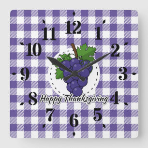 Grape op Violet Pset - Happy Thanksgiving Vierkante Klok