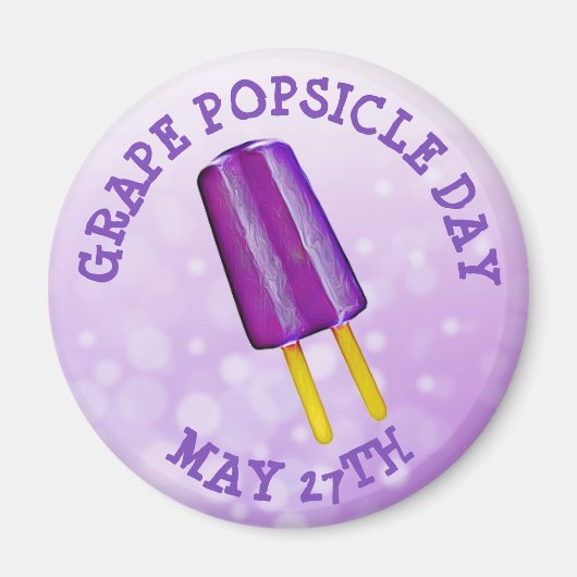 Grape Popsicle Day 27 mei Funny od Holiday Bu Magneet (Voorkant)